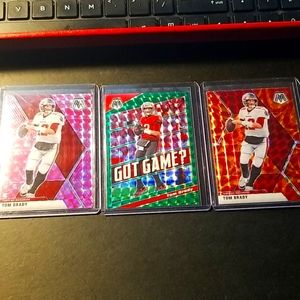 Tom Brady Mosaic Prizm 3 card lot